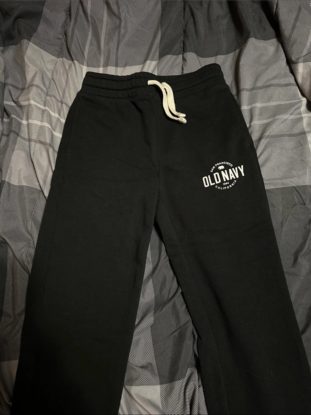 Old Navy Black Kids Jogger Pants with White Logo